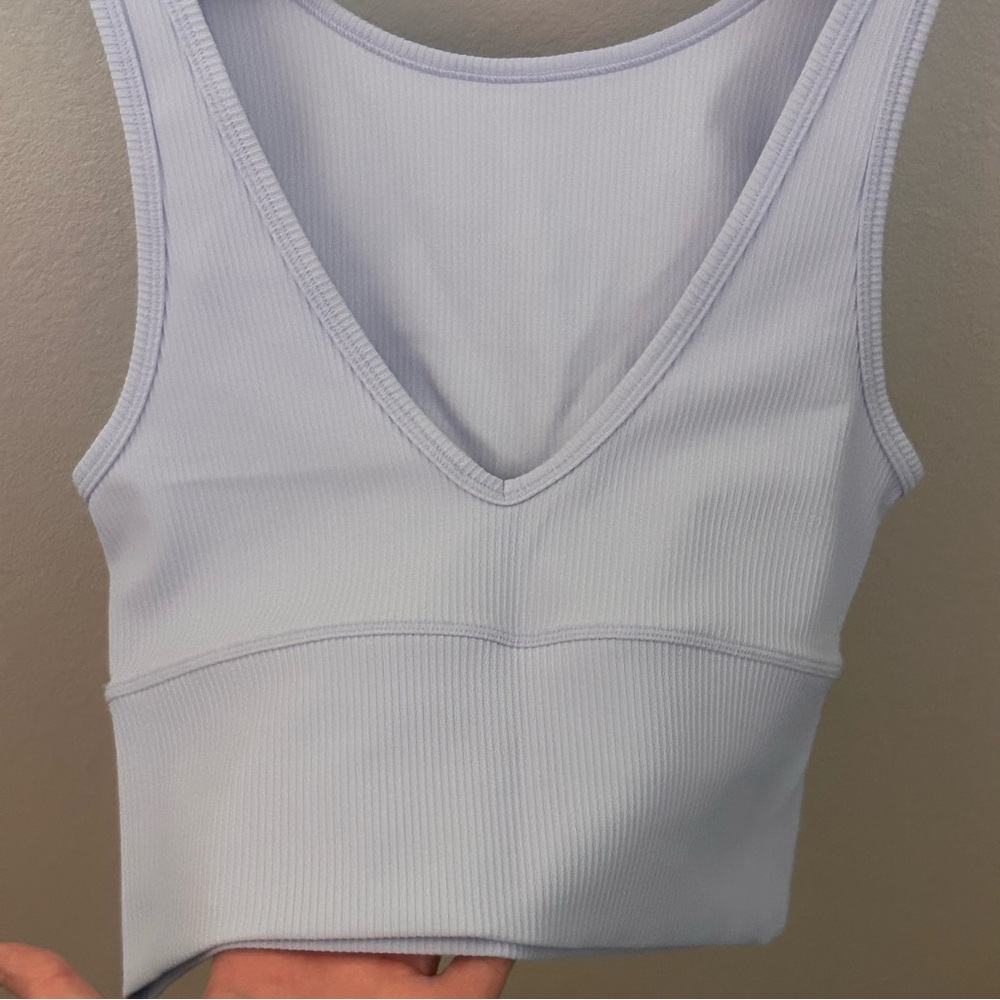 Lululemon‎ Power Pivot Ribbed Reversible Tank Top Light Blue - Size 4